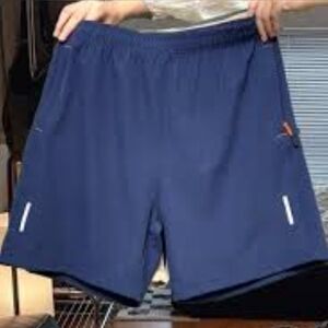 Navy Blue Athletic Shorts for Men